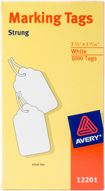 Avery White Marking Tags 2.75"X1.6875" 1000/Pkg-Strung - 12201 - 071709122010