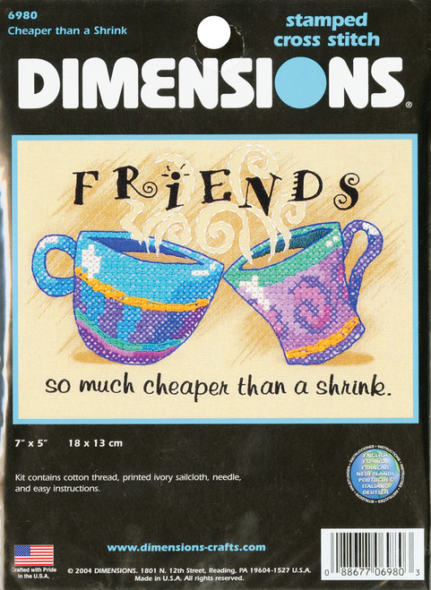 Dimensions Mini Stamped Cross Stitch Kit 7"X5"-Cheaper Than A Shrink 6980 - 088677069803
