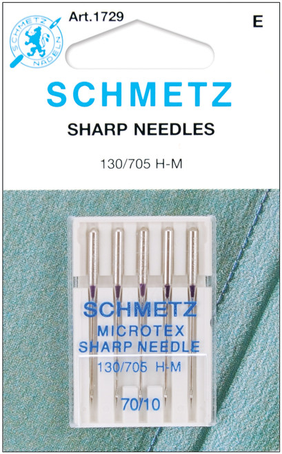 Schmetz Microtex Sharp Machine Needles-Size 10/70 5/Pkg - 1729 - 036346317298