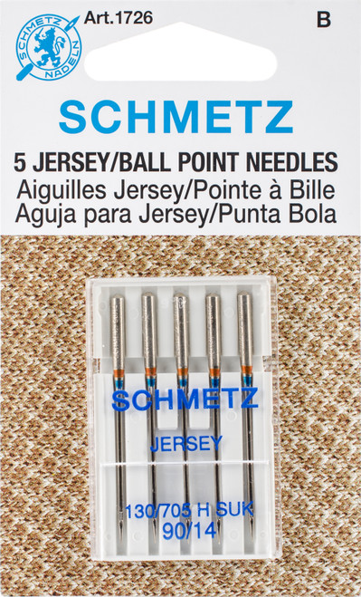 Schmetz Ball Point Jersey Machine Needles-Size 14/90 5/Pkg - 1726 - 036346317267 Schmetz Ball Point Jersey Machine Needles-Size 14/90 5/Pkg - 1726 - 036346317267