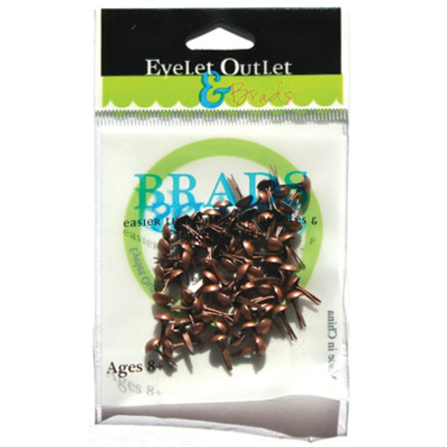 Eyelet Outlet Round Brads 4mm 70/Pkg-Brushed Copper - BRD4MM-40C - 879693009986