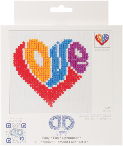 Diamond Dotz Diamond Art Kit 4"X4"-Love DD1012 - 4897073240374