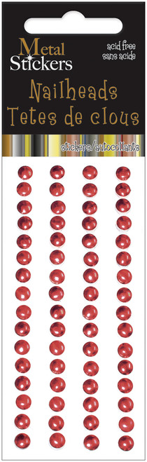 Mark Richards Metal Stickers Nailheads 5mm Round 64/Pkg-Red MS5MM-3865 - 842672019900