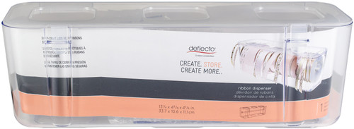 Deflecto Acrylic Ribbon Dispenser-Clear, 13.3"Wx4.4"Hx4.2"D - 29321CR - 079916072180