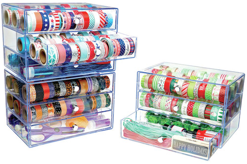 Deflecto Washi Tape Storage Cube-Clear, 10"Wx7"Hx6.8"D - 350901CR Deflecto Washi Tape Storage Cube-Clear, 10"Wx7"Hx6.8"D - 350901CR