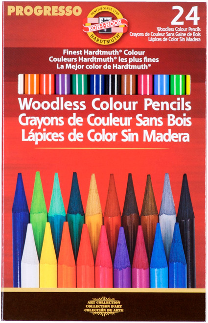 Koh-I-Noor Progresso Woodless Colored Pencils 24/Pkg-Assorted Colors FA875824 - 85935391360648593539136064