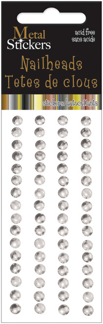 Mark Richards Metal Stickers Nailheads 5mm Round 64/Pkg-Silver - MS5MM-3859 - 842672019849