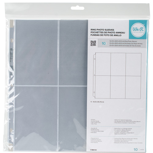 We R Ring Photo Sleeves 12"X12" 10/Pkg-(6) 6"X4" Pockets WR660138 - 633356601388