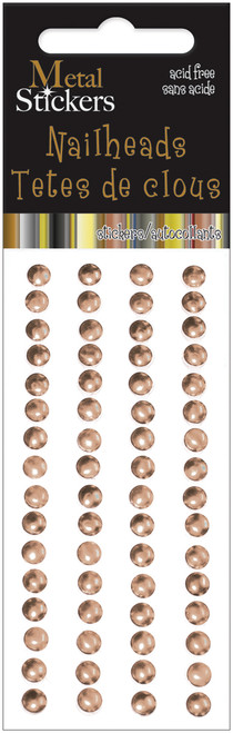 Mark Richards Metal Stickers Nailheads 5mm Round 64/Pkg-Brass - MS5MM-3894 - 842672020180