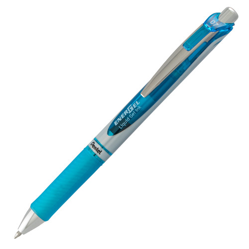 Pentel EnerGel RTX Retractable Liquid Gel Pens .7mm 2/Pkg-Sky Blue BL77BP2-S