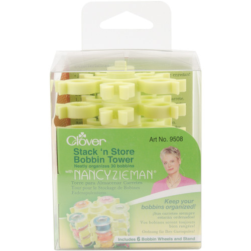 Clover Stack 'n Store Bobbin Tower W/Nancy Zieman-3.5"X3.75" 9508 - 051221530180