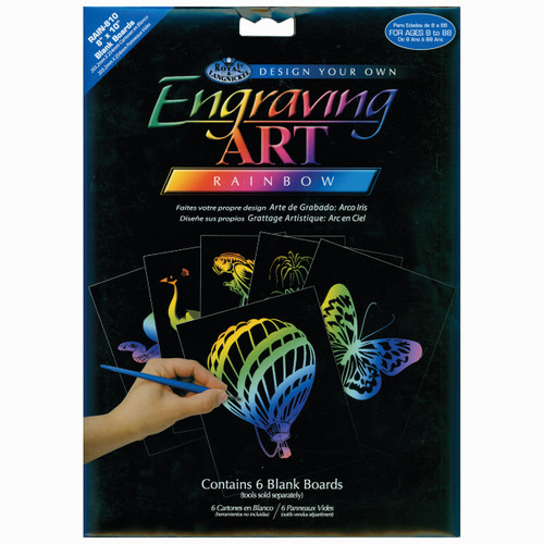 Royal & Langnickel(R) Foil Engraving Blank Board 8"X10" 6/Pk-Rainbow - BEF810-RAIN - 090672005441