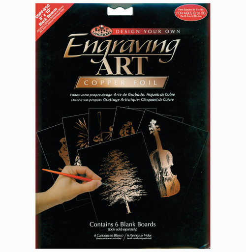 Royal & Langnickel(R) Foil Engraving Blank Board 8"X10" 6/Pk-Copper - BEF810-COPF - 090672001795