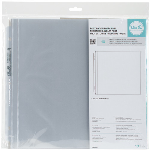 We R Post Bound Photo Sleeves 12"X12" 10/Pkg-Full Page WR660151 - 633356601517