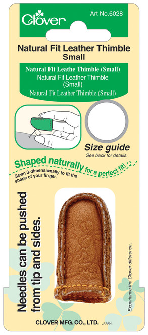 Clover Natural Fit Leather Thimble-Small - 6028 - 051221506574