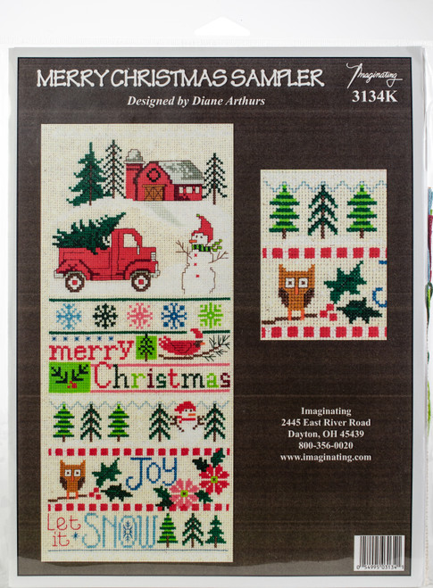 Imaginating Counted Cross Stitch Kit 5.5"X13"-Merry Christmas Sampler (14 Count) I3134 - 054995031341