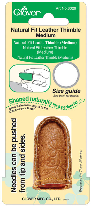 Clover Natural Fit Leather Thimble-Medium - 6029 - 051221506581