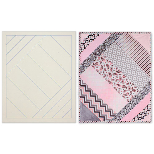 June Tailor Quilt As You Go Printed Quilt Blocks On Batting-Sophisticated Strips - JT1405 June Tailor Quilt As You Go Printed Quilt Blocks On Batting-Sophisticated Strips - JT1405