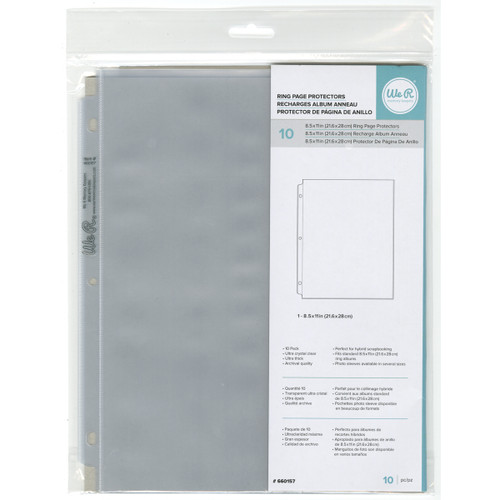 We R Ring Photo Sleeves 8.5"X11" 10/Pkg-Full Page WR660157 - 633356601579