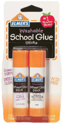 Elmer's Washable School Glue Sticks - Purple 2/Pkg-.21oz - E522 - 026000005227