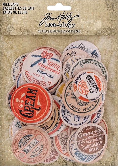 Idea-Ology Chipboard Milk Caps 50/Pkg-Assorted Sizes - TH93684 - 040861936841