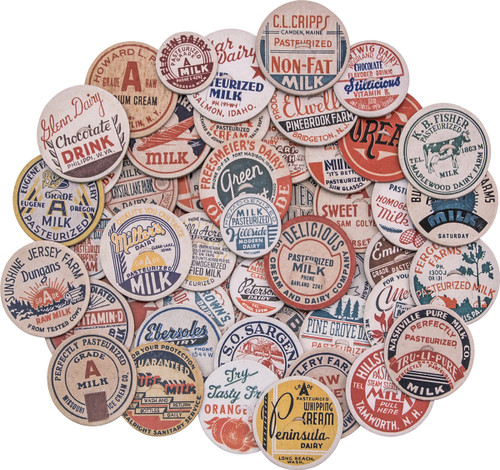 Idea-Ology Chipboard Milk Caps 50/Pkg-Assorted Sizes - TH93684