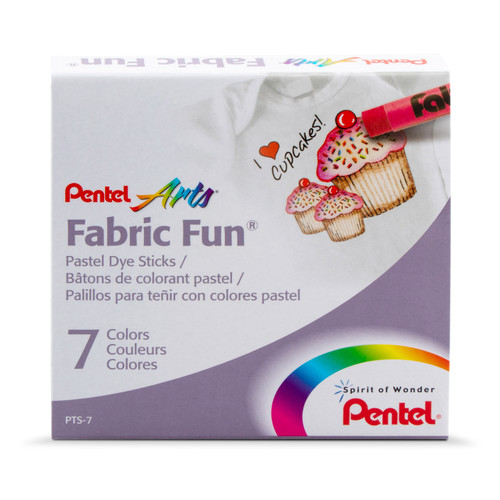 Pentel Arts Fabric Fun Pastel Dye Sticks 7/Pkg-Assorted Colors - PTS-7 - 072512009260