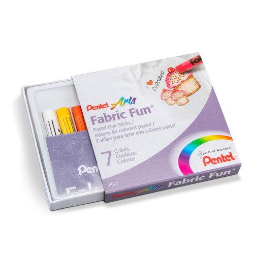 Pentel Arts Fabric Fun Pastel Dye Sticks 7/Pkg-Assorted Colors - PTS-7