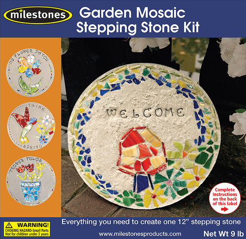 Milestones Mosaic Stepping Stone Kit-Garden 90111282 - 601950112821