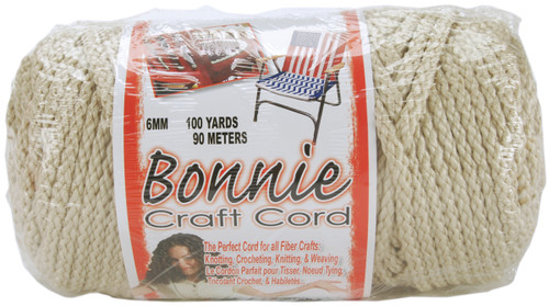 Pepperell Bonnie Macrame Craft Cord 6mmX100yd-Pearl (Beige) - BB6-100-005 - 725879670054