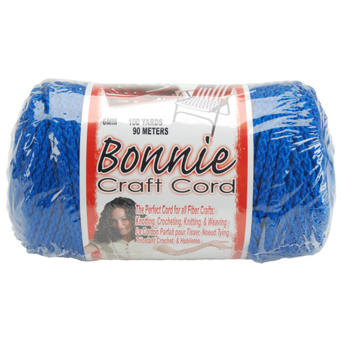 Pepperell Bonnie Macrame Craft Cord 6mmX100yd-Royal Blue - BB6-100-037 - 725879670375