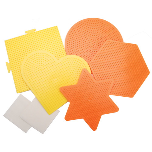 Perler Pegboards 5/Pkg-Assorted Shapes & Colors - 22616