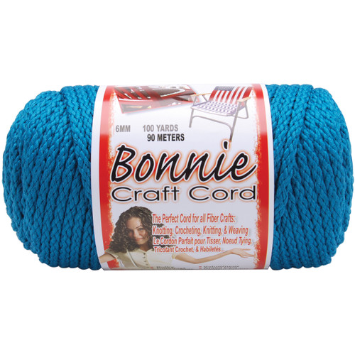 Pepperell Bonnie Macrame Craft Cord 6mmX100yd-Sapphire Teal - BB6-100-106 - 725879671068