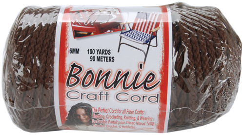 Pepperell Bonnie Macrame Craft Cord 6mmX100yd-Brown - BB6-100-009 - 725879670092