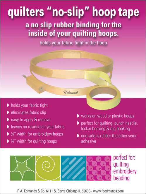 Frank A. Edmunds Quilter's No-Slip Hoop Tape-.75"X3yd - QHT-1 - 715627171001 Frank A. Edmunds Quilter's No-Slip Hoop Tape-.75"X3yd - QHT-1 - 715627171001