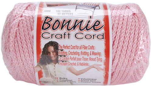 Pepperell Bonnie Macrame Craft Cord 6mmX100yd-Pink - BB6-100-011 - 725879670115