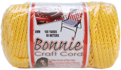 Pepperell Bonnie Macrame Craft Cord 6mmX100yd-Sunshine Yellow - BB6-100-025 - 725879670252