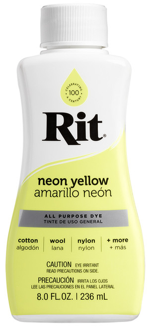 Rit Dye Liquid 8oz-Neon Yellow -8-26 - 885967882605