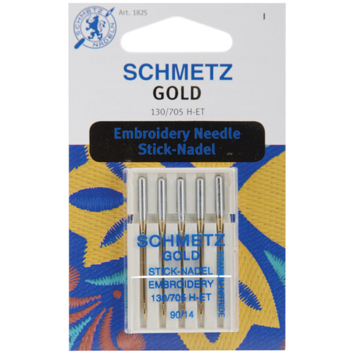 Schmetz Gold Embroidery Machine Needles-Size 14/90 5/Pkg 1825 - 036346018256