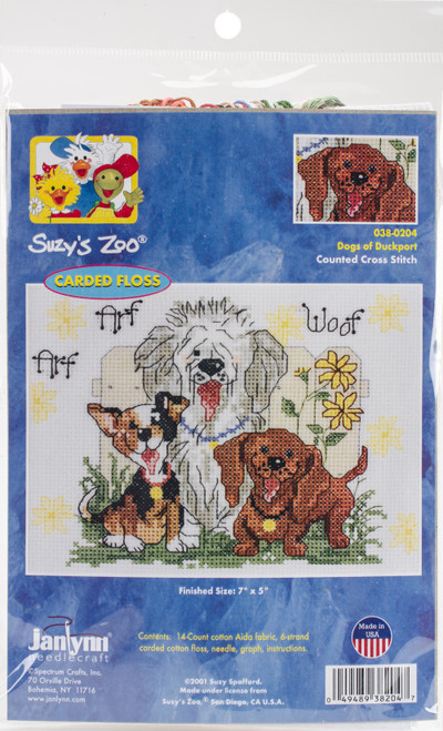 Janlynn/Suzy's Zoo Mini Counted Cross Stitch Kit 7"X5"-Dogs Of Duckport (14 Count) 38-0204 - 049489382047