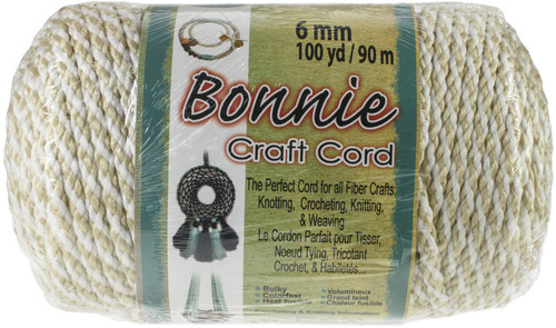Pepperell Bonnie Macrame Craft Cord 6mmX100yd-Oatmeal - BB6-100-070 - 725879670702