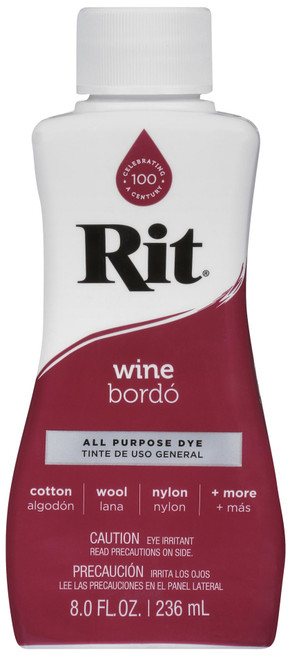 Rit Dye Liquid 8oz-Wine 8-10 - 885967881004