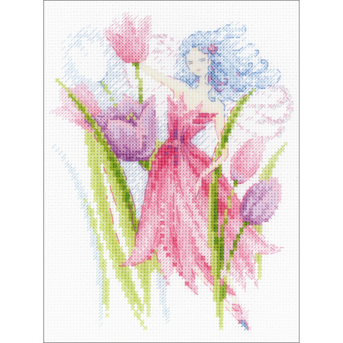RIOLIS Counted Cross Stitch Kit 6"X7.75"-Spring Breeze Fairy (14 Count) R1562