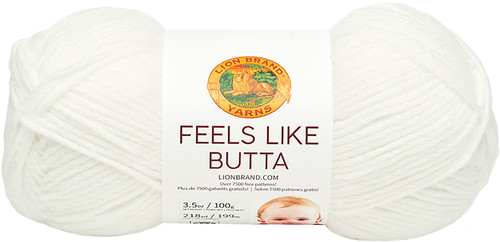 Lion Brand Feels Like Butta Yarn-White 215-100 - 023032024509