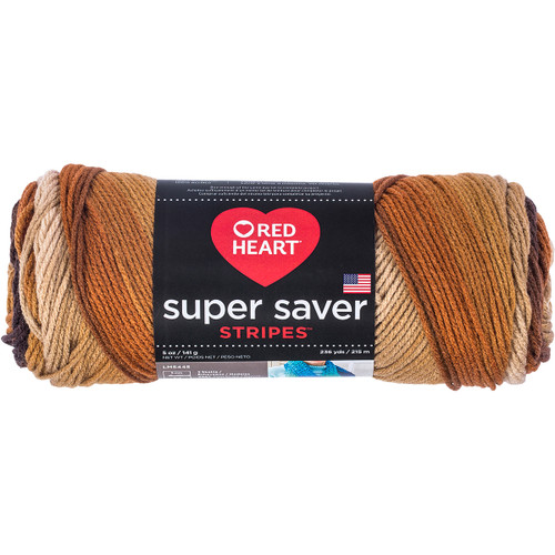 Red Heart Super Saver Yarn-Latte Stripe E300B-4969 - 073650020469