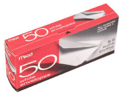 Mead Boxed Envelopes 4.125"X9.5" 50/Pkg-Regular #10 - 75050 - 043100750505