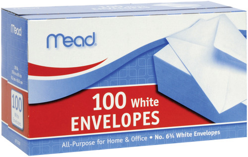 Mead Boxed Envelopes 3.625"X6.5" 100/Pkg-Regular #6 75100 - 043100751007