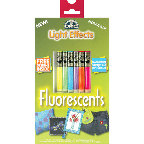 DMC Light Effects Floss Pack 8.7yd 6/Pkg-Fluorescent - 317WPK3 - 077540060023