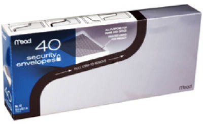 Mead Boxed Envelopes 4.125"X9.5" 40/Pkg-Security #10 - 75214 - 043100752141