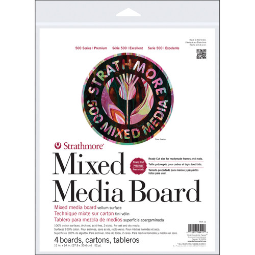 Strathmore Mixed Media Boards 4/Pkg-11"X14" - 62564110 - 012017564116